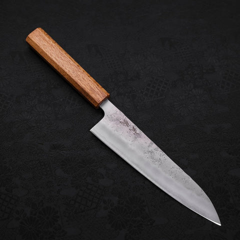 Gyuto Silver Steel #3 Nashiji Eichenholz Griff 180mm-[Musashi]-[Japan-Küchenmesser]