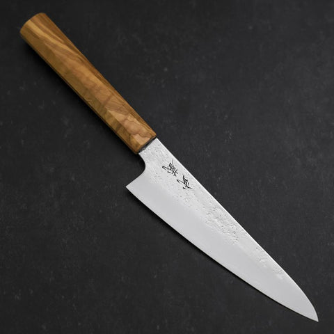 Gyuto Silver Steel #3 Nashiji Olivenholz Griff 150mm-[Musashi]-[Japan-Küchenmesser]