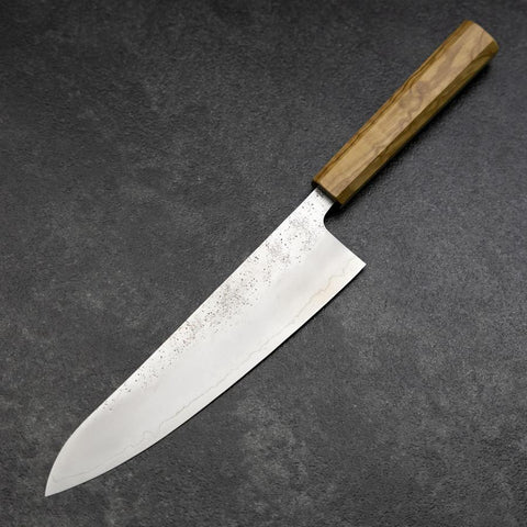 Gyuto Silver Steel #3 Nashiji Olivenholz Griff 210mm-[Musashi]-[Japan-Küchenmesser]