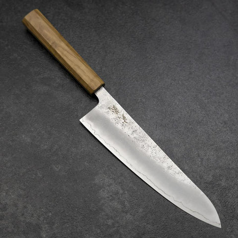 Gyuto Silver Steel #3 Nashiji Olivenholz Griff 210mm-[Musashi]-[Japan-Küchenmesser]