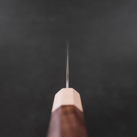 Gyuto Silver Steel #3 Nashiji Walnuss- und Ahornholz Griff 180mm-[Musashi]-[Japan-Küchenmesser]