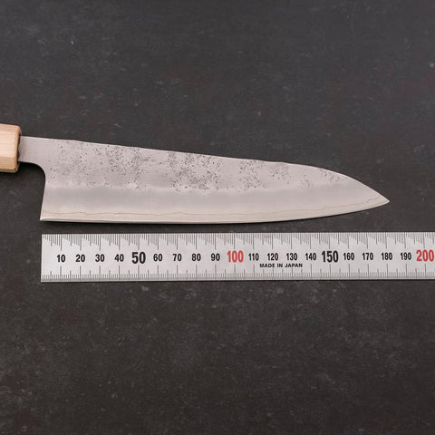 Gyuto Silver Steel #3 Nashiji Walnuss- und Ahornholz Griff 180mm-[Musashi]-[Japan-Küchenmesser]