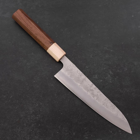 Gyuto Silver Steel #3 Nashiji Walnuss- und Ahornholz Griff 180mm-[Musashi]-[Japan-Küchenmesser]