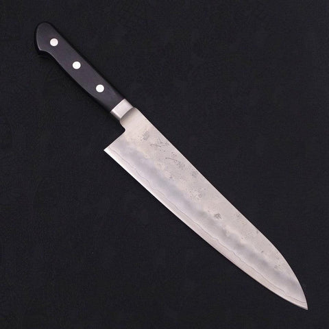 Gyuto Silver Steel #3, Nashiji Westlicher Griff in Schwarz, 210mm-[Musashi]-[Japan-Küchenmesser]