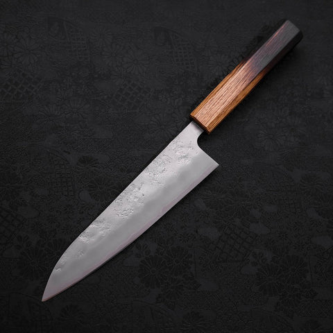 Gyuto Silver Steel #3 Nashiji Yaki Urushi Griff 180mm-[Musashi]-[Japan-Küchenmesser]