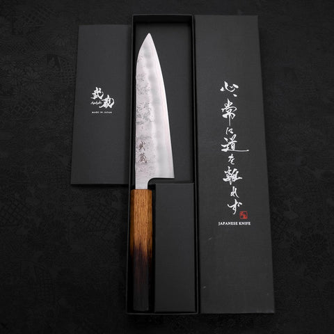Gyuto Silver Steel #3 Nashiji Yaki Urushi Griff 180mm-[Musashi]-[Japan-Küchenmesser]