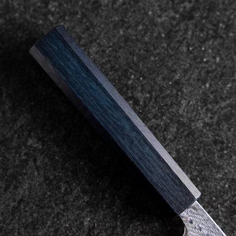 Gyuto Silver Steel #3 Nawame Damast Blauer Urushi Griff 210mm-[Musashi]-[Japan-Küchenmesser]
