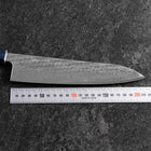 Gyuto Silver Steel #3 Nawame Damast Blauer Urushi Griff 210mm-[Musashi]-[Japan-Küchenmesser]