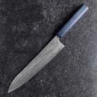 Gyuto Silver Steel #3 Nawame Damast Dunkelblauer Urushi Griff 240mm-[Musashi]-[Japan-Küchenmesser]