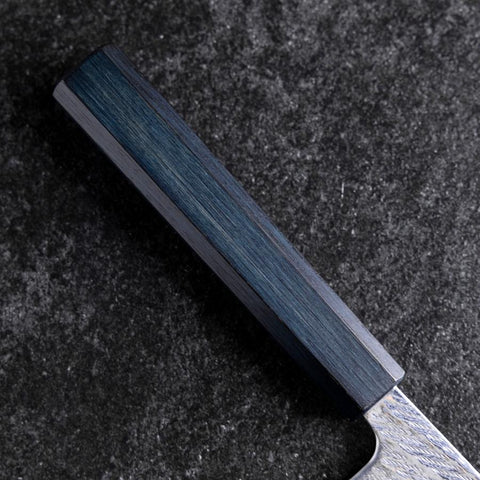 Gyuto Silver Steel #3 Nawame Damast Dunkelblauer Urushi Griff 240mm-[Musashi]-[Japan-Küchenmesser]