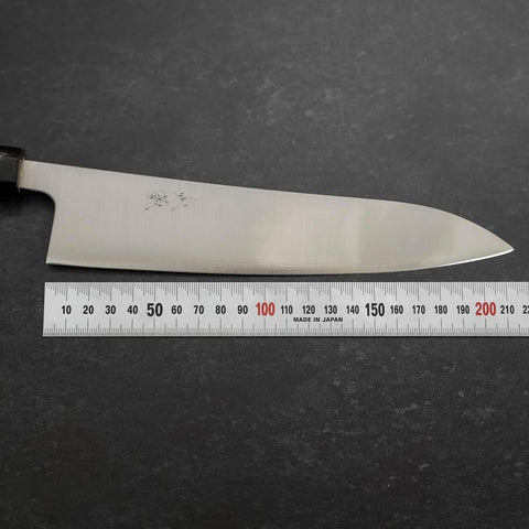 Gyuto Silver Steel #3 Poliert Büffelhorn und Magnolienholz Griff 210mm-[Musashi]-[Japan-Küchenmesser]