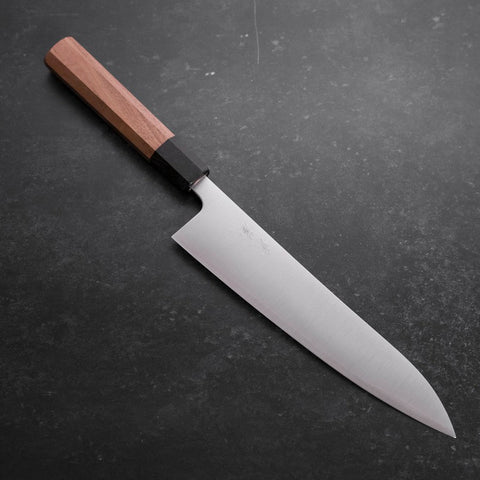 Gyuto Silver Steel #3 Poliert Walnussholz Griff 210mm-[Musashi]-[Japan-Küchenmesser]