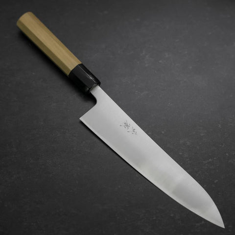 Gyuto Silver Steel #3 Polished Buffalo Magnolia Handle 210mm (8.3”)-[Musashi]-[Japan-Küchenmesser]
