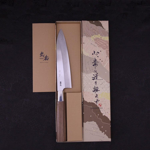 Gyuto Silver Steel #3 Walnussholz Griff 180mm-[Musashi]-[Japan-Küchenmesser]