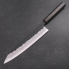 Gyuto Stainless Clad Blue Super Kurouchi Nashiji Green Urushi Handle 240mm (9.4”)-[Musashi]-[Japan-Küchenmesser]