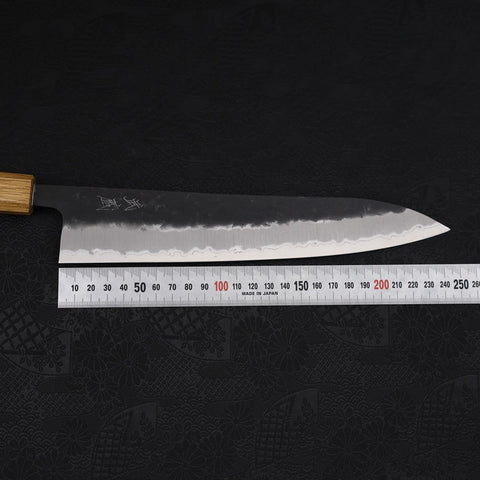 Gyuto Stainless Clad Blue Super Kurouchi Nashiji Yaki Urushi Handle 240mm (9.4”)-[Musashi]-[Japan-Küchenmesser]