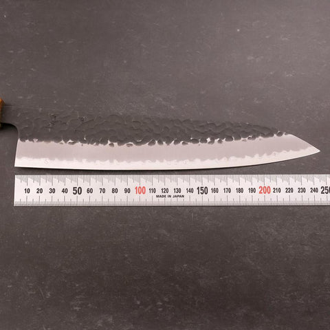 Gyuto Stainless Clad Blue Super Kurouchi Tsuchime Yaki Urushi Handle 240mm (9.4”)-[Musashi]-[Japan-Küchenmesser]