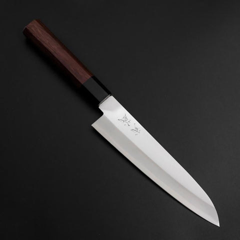 Gyuto Stainless Clad Blue Super Polished Shitan Handle 180mm-[Musashi]-[Japanese-Kitchen-Knives]