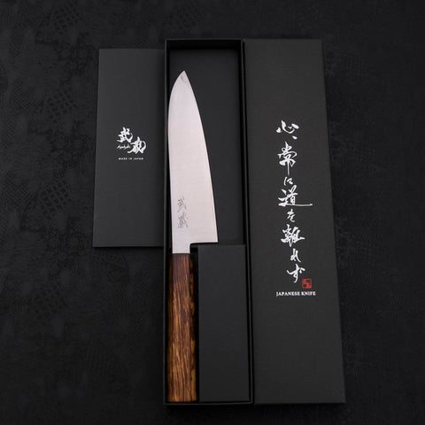 Gyuto Stainless Clad Blue Super Polished Sumi Urushi Handle 180mm (7”)-[Musashi]-[Japan-Küchenmesser]