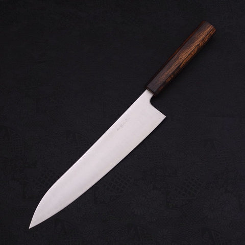 Gyuto Stainless Clad Blue Super Polished Sumi Urushi Handle 240mm (9.4”)-[Musashi]-[Japan-Küchenmesser]