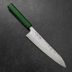 Gyuto Sweden Stainless Steel Nashiji Washi Damascus Green Urushi Handle 210mm (8.3”)-[Musashi]-[Japanese-Kitchen-Knives]