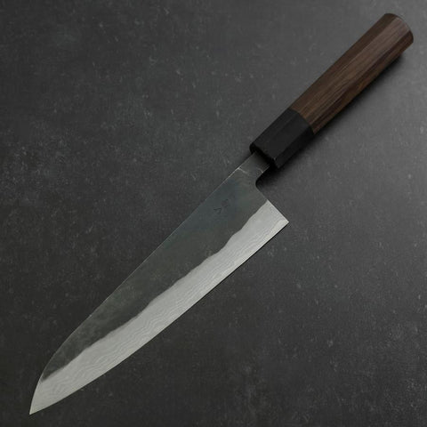 Gyuto V-Toku 2 Kurouchi Büffelhorn und Ebenholz Griff 185mm-[Musashi]-[Japan-Küchenmesser]