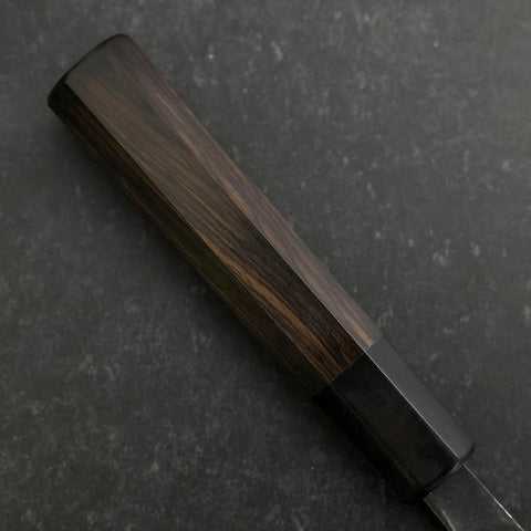 Gyuto V-Toku 2 Kurouchi Büffelhorn und Ebenholz Griff 185mm-[Musashi]-[Japan-Küchenmesser]
