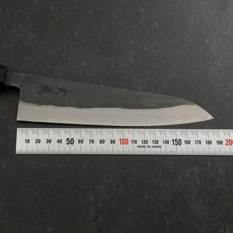 Gyuto V-Toku 2 Kurouchi Büffelhorn und Ebenholz Griff 185mm-[Musashi]-[Japan-Küchenmesser]