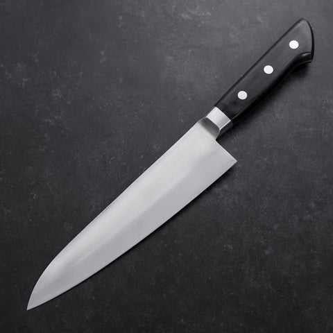 Gyuto VG-1 Poliert Schwarzer Westlicher Griff 180mm (Tsuba-ari)-[Musashi]-[Japan-Küchenmesser]
