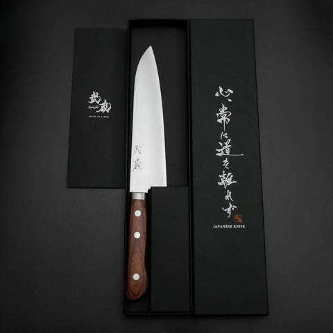 Gyuto VG-1 Poliert Westlicher Mahagoni Griff 180mm-[Musashi]-[Japan-Küchenmesser]