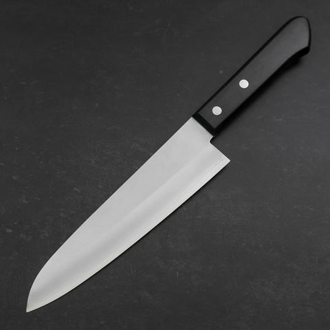 Gyuto VG-1 Polished Western Black Handle 180mm (Tsuba-nashi) (7”)-[Musashi]-[Japan-Küchenmesser]