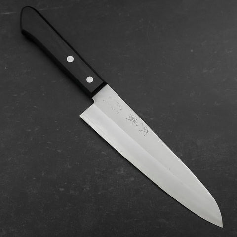 Gyuto VG-1 Polished Western Black Handle 180mm (Tsuba-nashi) (7”)-[Musashi]-[Japan-Küchenmesser]