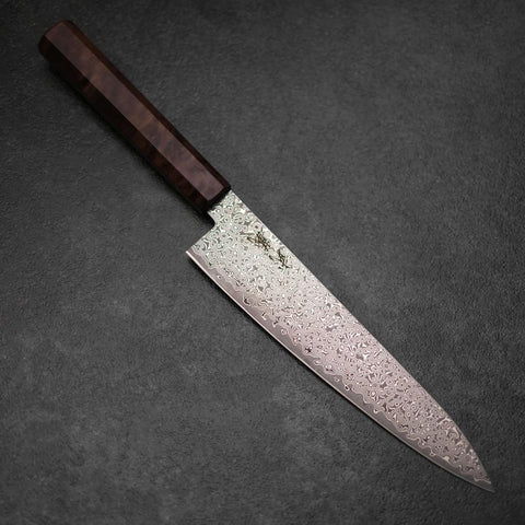 Gyuto VG-10 Damascus Brown Birch Handle 210mm-[Musashi]-[Japanese-Kitchen-Knives]
