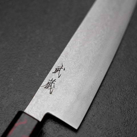 Gyuto VG-10 Damascus Yamanaka Black Urushi Handle 210mm (8.3”)-[Musashi]-[Japan-Küchenmesser]