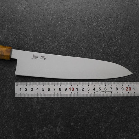 Gyuto VG-10 Damascus Yellow-Brown Birch Handle 210mm-[Musashi]-[Japanese-Kitchen-Knives]