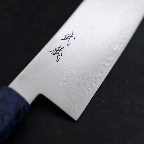 Gyuto VG-10 Damast Blauer Birkengriff 210mm-[Musashi]-[Japan-Küchenmesser]