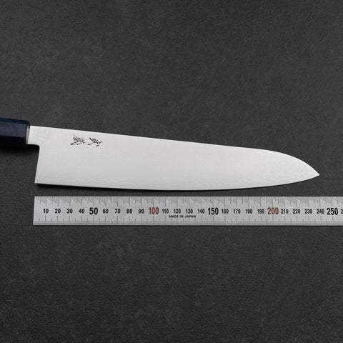 Gyuto VG-10 Damast Blauer Birkenholz Griff 240mm-[Musashi]-[Japan-Küchenmesser]