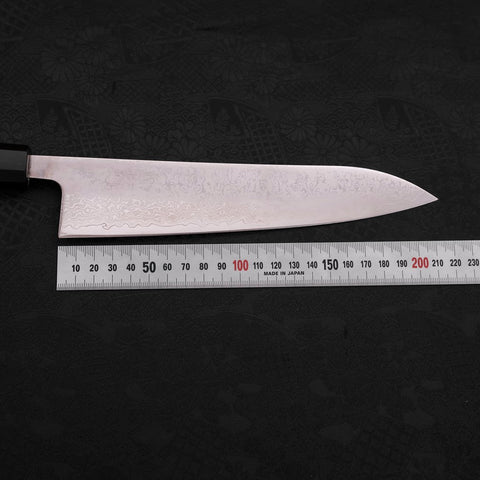 Gyuto VG-10 Damast Büffelhorn und Ebenholz Griff 210mm-[Musashi]-[Japan-Küchenmesser]