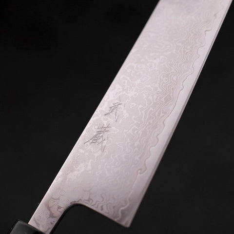 Gyuto VG-10, Damast Büffelhorn und Ebenholz Griff in Schwarz, 210mm-[Musashi]-[Japan-Küchenmesser]