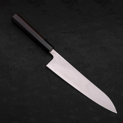 Gyuto VG-10, Damast Büffelhorn und Ebenholz Griff in Schwarz, 210mm-[Musashi]-[Japan-Küchenmesser]