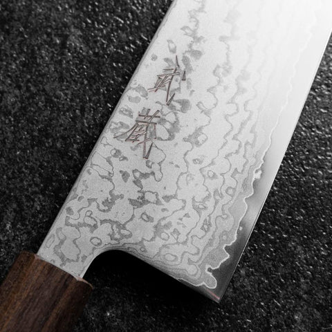Gyuto VG-10 Damast Eschenholz Griff 210mm-[Musashi]-[Japan-Küchenmesser]