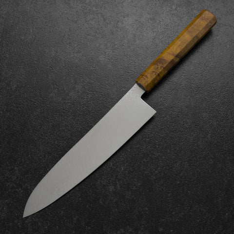 Gyuto VG-10 Damast Gelb-Brauner Birkenholz Griff 210mm-[Musashi]-[Japan-Küchenmesser]