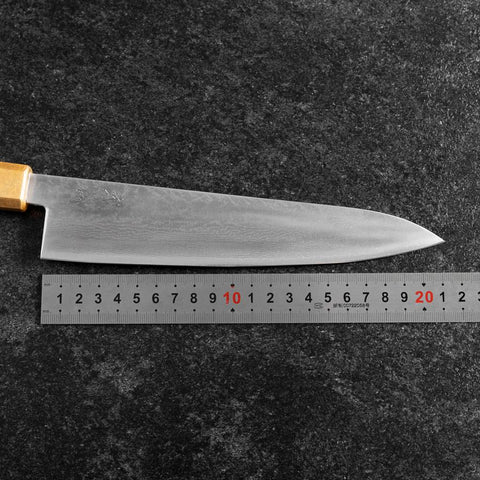 Gyuto VG-10 Damast Goldener Griff 210mm-[Musashi]-[Japan-Küchenmesser]