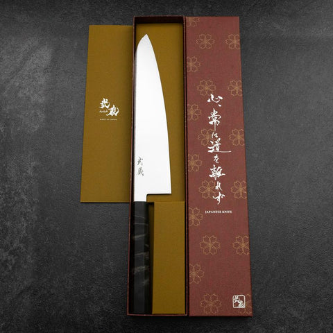 Gyuto VG-10 Damast Grauer Birkenholz Griff 240mm-[Musashi]-[Japan-Küchenmesser]