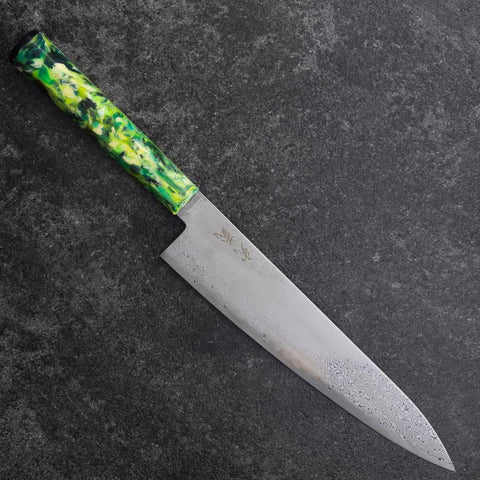 Gyuto VG-10 Damast Grüner Mix Ozeanplastik Griff 210mm-[Musashi]-[Japan-Küchenmesser]