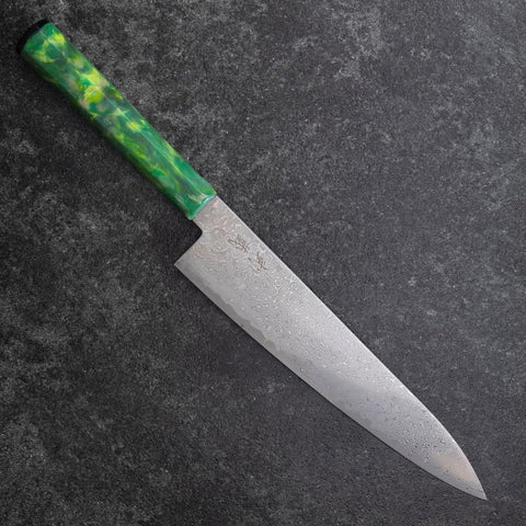 Gyuto VG-10 Damast Grüner Ozeanplastik Griff 210mm-[Musashi]-[Japan-Küchenmesser]