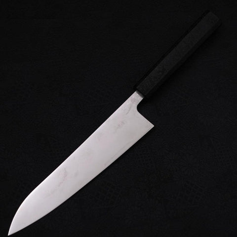 Gyuto VG-10 Damast Ishime Sumi Schwarzer Urushi Griff 210mm-[Musashi]-[Japan-Küchenmesser]