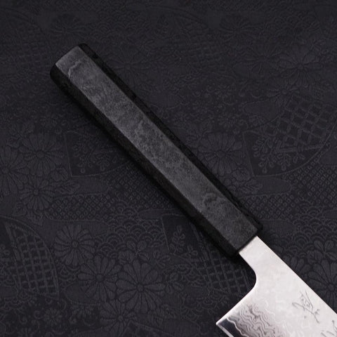 Gyuto VG-10 Damast Ishime Sumi Schwarzer Urushi Griff 210mm-[Musashi]-[Japan-Küchenmesser]