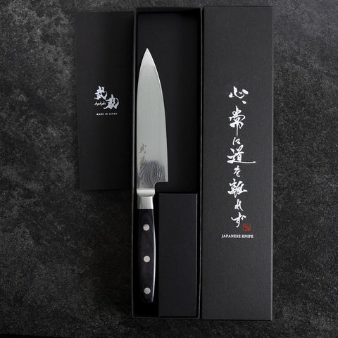Gyuto VG-10 Damascus Western Round Handle 150mm (5.9”)-[Musashi]-[Japanese-Kitchen-Knives]