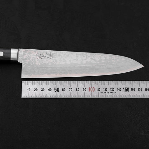 Gyuto VG-10 Damast Schwarzer Westlicher Griff 180mm-[Musashi]-[Japan-Küchenmesser]